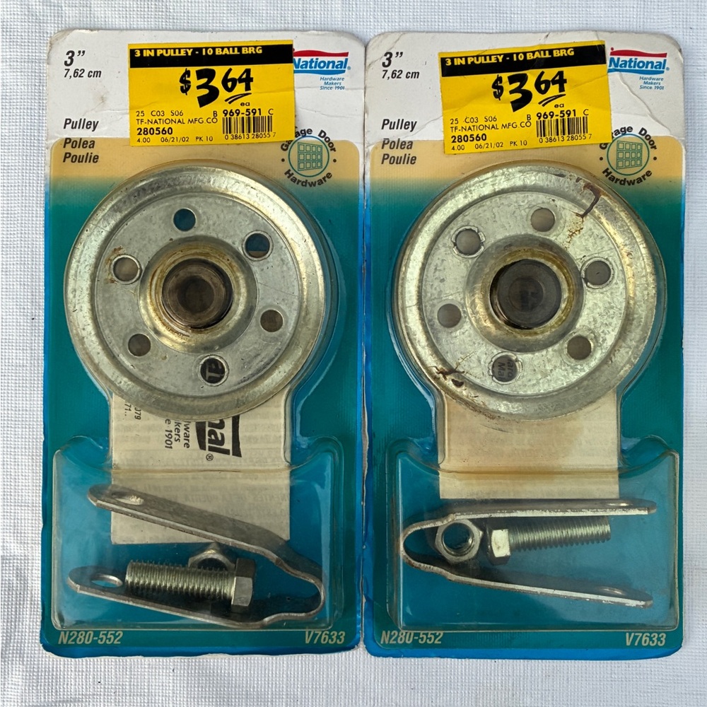 National Hardware 3'' Steel Garage Door Pulley N280-552 V7633 LOT OF 2